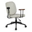 Modern Mid Back Office Chair Tufted PU Leather Seat Office Task Chair or Desk Chair With Arm