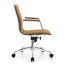 Modern Desk Chair Mid Back Ribbed PU Leather Office  Conference Task Armchair with Swivel Tilt & Adjustable Height
