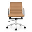 Modern Desk Chair Mid Back Ribbed PU Leather Office  Conference Task Armchair with Swivel Tilt & Adjustable Height