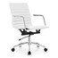 Modern Desk Chair Mid Back Ribbed PU Leather Office  Conference Task Armchair with Swivel Tilt & Adjustable Height