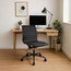Modern Desk Chair Mid Back Ribbed PU Leather Office  Conference Task Armless with Swivel Tilt & Adjustable Height