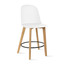 2xhome - 25" Seat Height Chair Style Molded Plastic Modern Counter Stools with Backs Armless Natural Legs Wood Eiffel Legs Dowel-Leg 