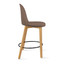 2xhome - 25" Seat Height Chair Style Molded Plastic Modern Counter Stools with Backs and Cushion Armless Natural Legs Wood Eiffel Legs Dowel-Leg  2xhome - 25" Seat Height Chair Style Molded Plastic Modern Counter Stools with Backs and Cushion Armless Natural Legs Wood Eiffel Legs Dowel-Leg