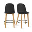 2xhome - Set of 2 25" Seat Height Chair Style Molded Plastic Modern Counter Stools with Backs Armless Natural Legs Wood Eiffel Legs Dowel-Leg  2xhome - Set of 2 25" Seat Height Chair Style Molded Plastic Modern Counter Stools with Backs Armless Natural Legs Wood Eiffel Legs Dowel-Leg