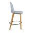 2xhome - Set of 2 25" Seat Height Chair Style Molded Plastic Modern Counter Stools with Backs and Cushion Armless Natural Legs Wood Eiffel Legs Dowel-Leg  2xhome - Set of 2 25" Seat Height Chair Style Molded Plastic Modern Counter Stools with Backs and Cushion Armless Natural Legs Wood Eiffel Legs Dowel-Leg