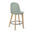 2xhome - Set of 2 25" Seat Height Chair Style Molded Plastic Modern Counter Stools with Backs and Cushion Armless Natural Legs Wood Eiffel Legs Dowel-Leg  2xhome - Set of 2 25" Seat Height Chair Style Molded Plastic Modern Counter Stools with Backs and Cushion Armless Natural Legs Wood Eiffel Legs Dowel-Leg