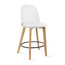 2xhome - Set of 2 25" Seat Height Chair Style Molded Plastic Modern Counter Stools with Backs and Cushion Armless Natural Legs Wood Eiffel Legs Dowel-Leg  2xhome - Set of 2 25" Seat Height Chair Style Molded Plastic Modern Counter Stools with Backs and Cushion Armless Natural Legs Wood Eiffel Legs Dowel-Leg
