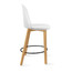 2xhome - Set of 2 25" Seat Height Chair Style Molded Plastic Modern Counter Stools with Backs and Cushion Armless Natural Legs Wood Eiffel Legs Dowel-Leg  2xhome - Set of 2 25" Seat Height Chair Style Molded Plastic Modern Counter Stools with Backs and Cushion Armless Natural Legs Wood Eiffel Legs Dowel-Leg