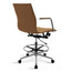 Modern Drafting Chair | Upholstered PU Leather Ribbed Mid Back with Tall Adjustable Base & Leg Rest | Tilt Lock, Swivel 