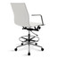 Modern Drafting Chair | Upholstered PU Leather Ribbed Mid Back with Tall Adjustable Base & Leg Rest | Tilt Lock, Swivel 