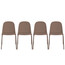 Set Of 6 Armless Plastic Dining Chair Metal Legs