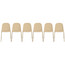 Set Of 6 Armless Plastic Dining Chair Metal Legs