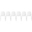 Set Of 6 Armless Plastic Dining Chair Metal Legs