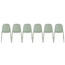 Set Of 6 Armless Plastic Dining Chair Metal Legs