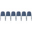 Set Of 6 Armless Plastic Dining Chair Metal Legs