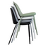 Set of 6 Modern Dining Side Chair with Armless PU Leather Cushion Seat and Metal Legs