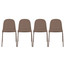 Set of 6 Modern Dining Side Chair with Armless PU Leather Cushion Seat and Metal Legs