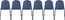 Set of 6 Modern Dining Side Chair with Armless PU Leather Cushion Seat and Metal Legs
