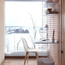 Set of 6 Modern Dining Side Chair with Armless PU Leather Cushion Seat and Wooden Legs