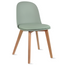 Set of 6 Modern Dining Side Chair with Armless PU Leather Cushion Seat and Wooden Legs