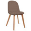 Set of 6 Modern Dining Side Chair with Armless PU Leather Cushion Seat and Wooden Legs