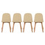 Set of 6 Modern Dining Side Chair with Armless PU Leather Cushion Seat and Wooden Legs