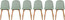 Set of 6 Modern Dining Side Chair with Armless PU Leather Cushion Seat and Wooden Legs