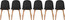 Set of 6 Modern Dining Side Chair with Armless PU Leather Cushion Seat and Wooden Legs