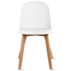 Set Of 6 Armless Plastic Dining Chair Natural Wood Legs