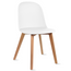 Set Of 6 Armless Plastic Dining Chair Natural Wood Legs