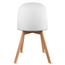 Set Of 6 Armless Plastic Dining Chair Natural Wood Legs