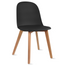 Set Of 6 Armless Plastic Dining Chair Natural Wood Legs