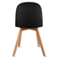 Set Of 6 Armless Plastic Dining Chair Natural Wood Legs