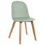 Set Of 6 Armless Plastic Dining Chair Natural Wood Legs