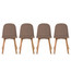 Set Of 6 Armless Plastic Dining Chair Natural Wood Legs