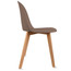 Set Of 6 Armless Plastic Dining Chair Natural Wood Legs