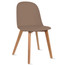 Set Of 6 Armless Plastic Dining Chair Natural Wood Legs