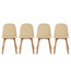 Set Of 6 Armless Plastic Dining Chair Natural Wood Legs