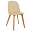 Set Of 6 Armless Plastic Dining Chair Natural Wood Legs