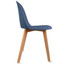 Set Of 6 Armless Plastic Dining Chair Natural Wood Legs