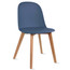 Set Of 6 Armless Plastic Dining Chair Natural Wood Legs