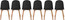 Set Of 6 Armless Plastic Dining Chair Natural Wood Legs