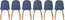 Set Of 6 Armless Plastic Dining Chair Natural Wood Legs