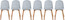 Set Of 6 Armless Plastic Dining Chair Natural Wood Legs