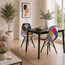 Set of 4, Upholstered Plastic Seat EIFFEL Wood Leg Base Sam Side Chair SAM