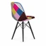 Set of 4, Upholstered Plastic Seat EIFFEL Wood Leg Base Sam Side Chair ANN