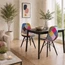 Set of 4, Upholstered Plastic Seat EIFFEL Wood Leg Base Sam Side Chair ANN