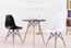 Set of 4 Kids Chair Toddler Size Plastic Dining Room or Craft Chair With Natural Wooden Legs