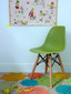 Set of 4 Kids Chair Toddler Size Plastic Dining Room or Craft Chair With Natural Wooden Legs