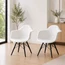 Set of 2 EIFFEL Plastic Black Wood Legs Arm Chair